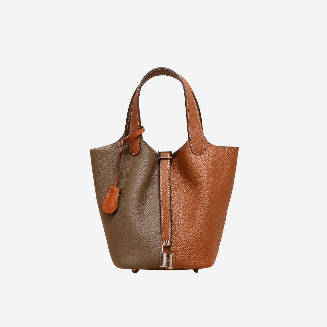 Picolle Two Tone Bag Taupe Bronze - Laluva