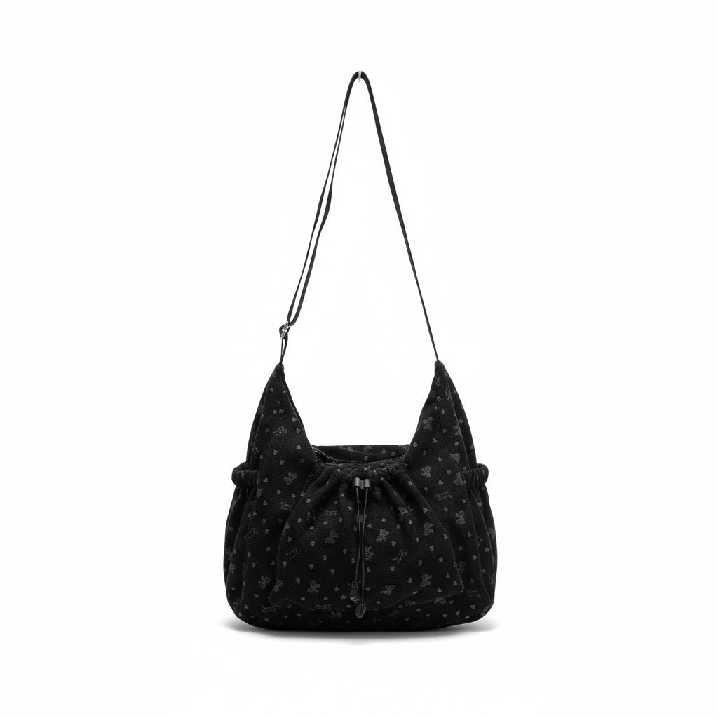 Stella Crossbody Bag Corduroy Black - Laluva