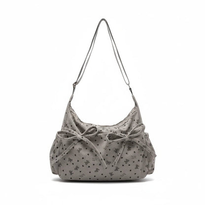 Stella Crossbody Bag Corduroy Bow Grey - Laluva