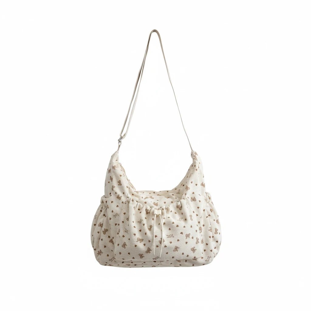 Stella Crossbody Bag Corduroy White - Laluva