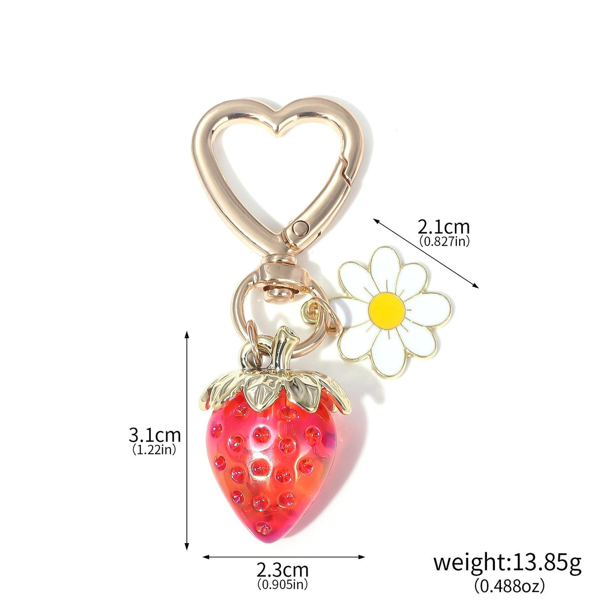 Strawberry daisy beaded charm - Laluva