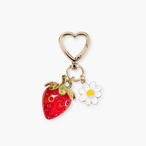 Strawberry daisy beaded charm - Laluva