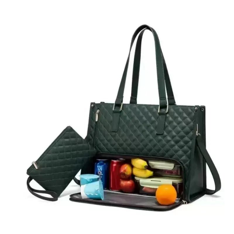 Tessa Quilted 2-in-1 Lunch Tote Bag - Laluva