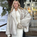 Willa Oversized Gradient Faux Fur Coat - Laluva