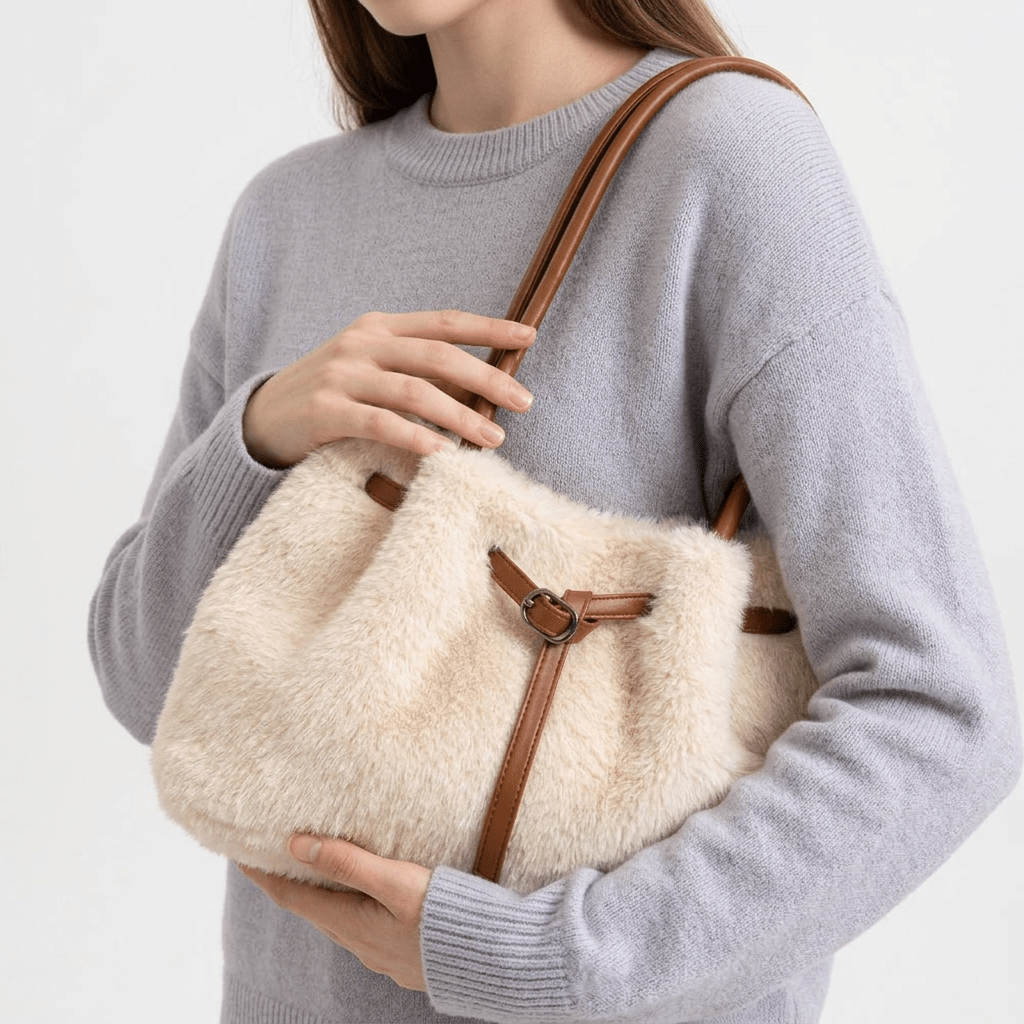 Wren Faux Fur Tote Bag - Laluva