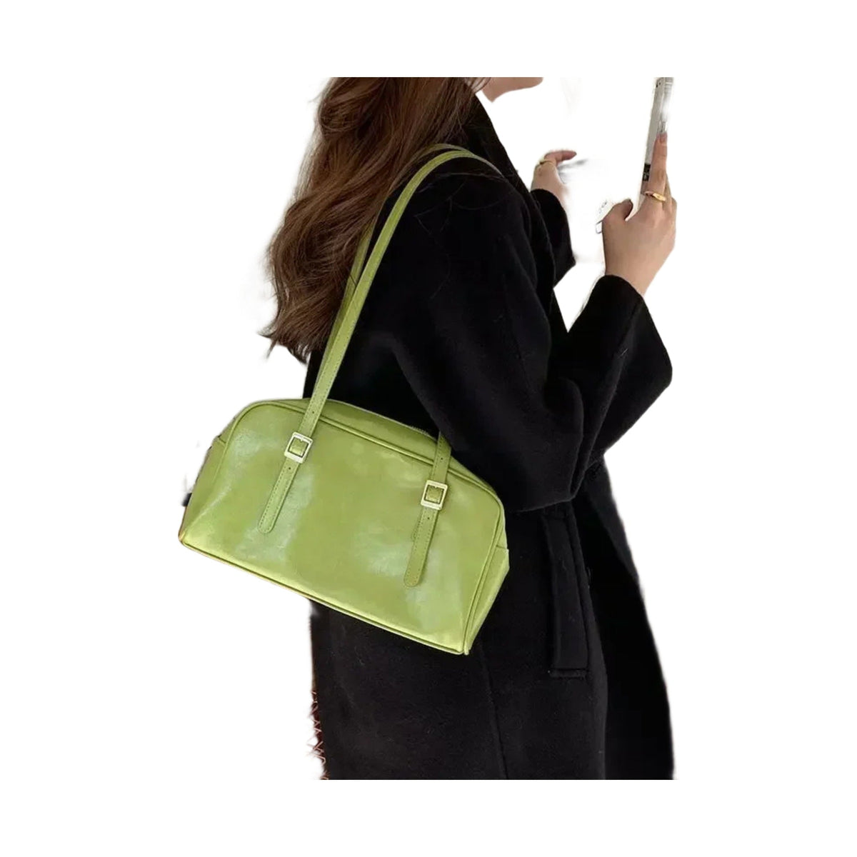 Zoe Buckle-Strap Pillow Shoulder Bag - Laluva